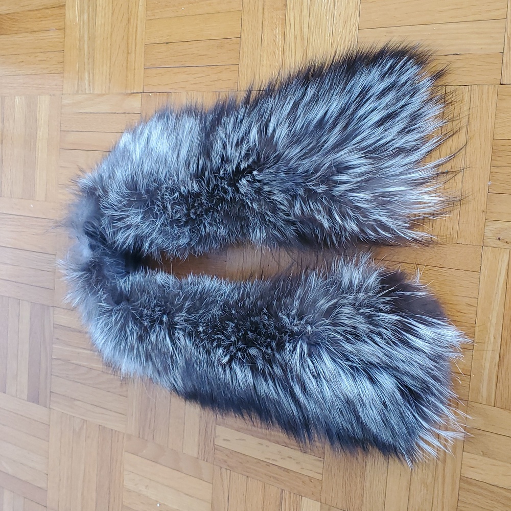 Real Silver Fox Fur Collar Scarf
